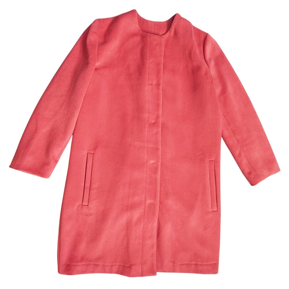 BB Dakota Catina Coral Red Coat Wool Blend Size Medium - Picture 15 of 15